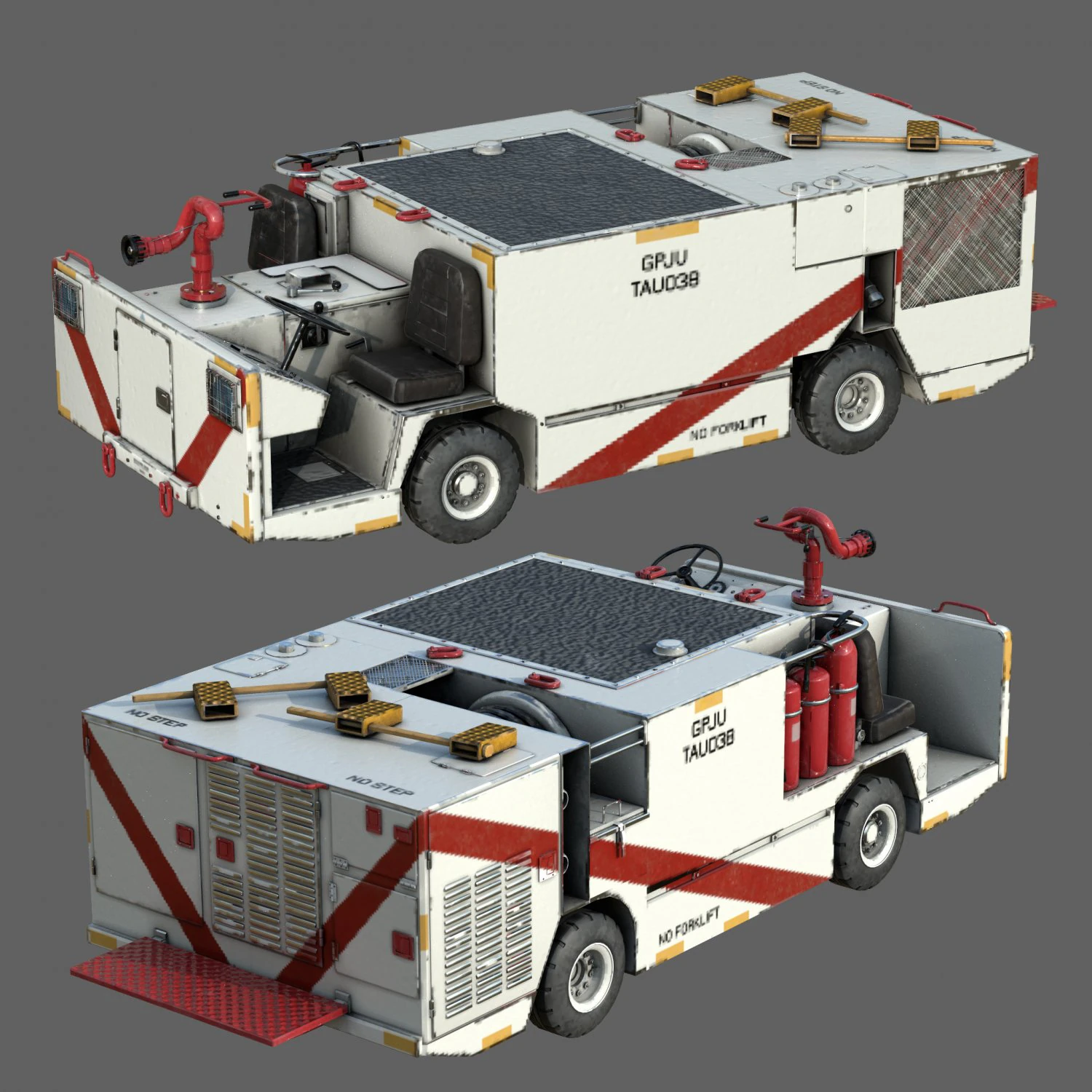 P25 fire engine 3D Model .c4d .max .obj .3ds .fbx .stl .blend 