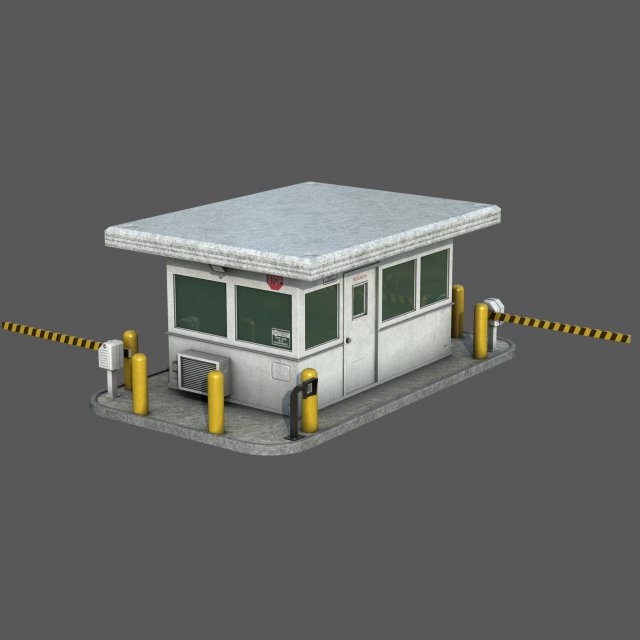 Guard Shack 3D Model .c4d .max .obj .3ds .fbx .stl .blend 