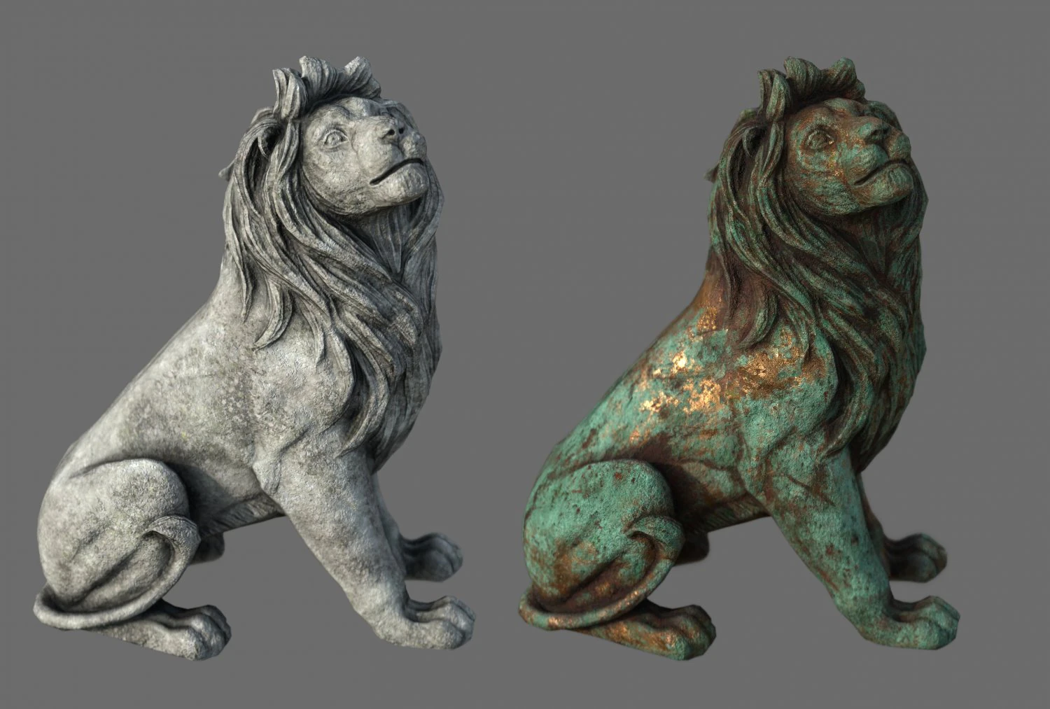Lion Statue 3D Model .c4d .max .obj .3ds .fbx .stl .blend 
