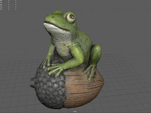 Frog On Acorn 3D Model
