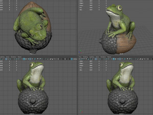 Frog On Acorn 3D Model