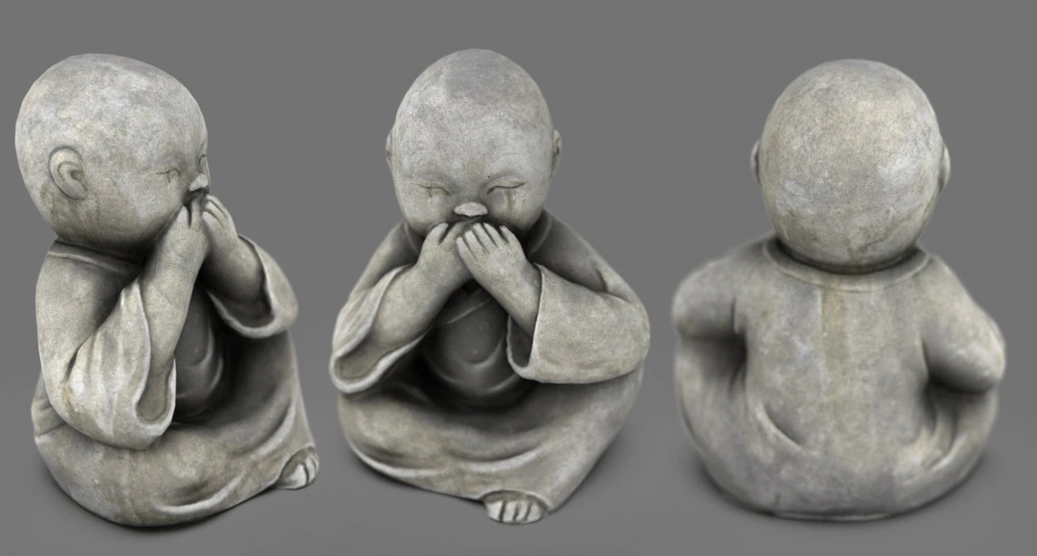 Little buddha covering his mouth 3D Model .c4d .max .obj .3ds .fbx .stl .blend 