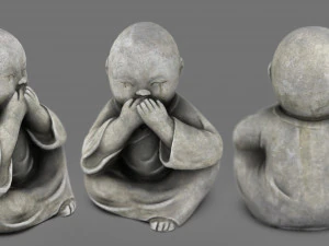 Kleine Boeddha die zijn mond bedekt 3D Model