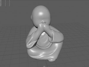 Little buddha covering his mouth 3D Model