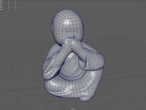 Little buddha covering his mouth 3D Model
