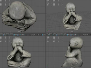 Little buddha covering his mouth 3D Model