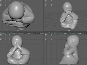 Little buddha covering his mouth 3D Model