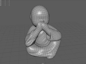 Little buddha covering his mouth 3D Model