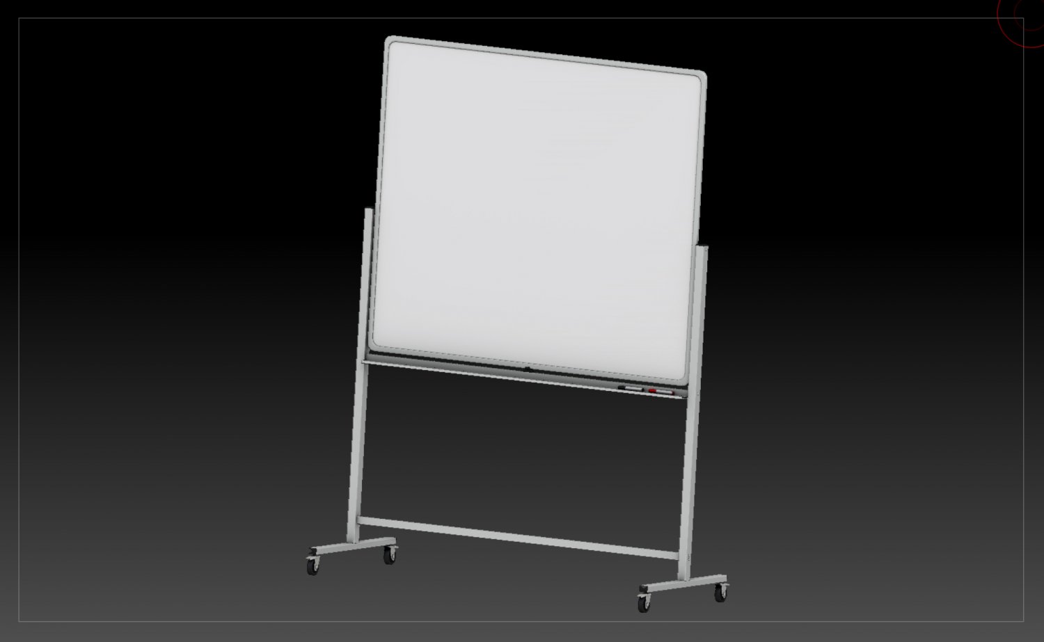3D model Cartoon White Board with stand VR / AR / low-poly