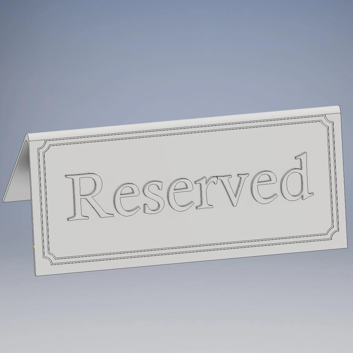 Reserved Table Sign 3D Print Model .c4d .max .obj .3ds .fbx .stl .blend