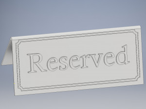 Reserved Table Sign 3D-printmodel