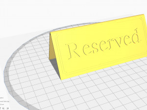 Reserved Table Sign 3D 프린트 모델