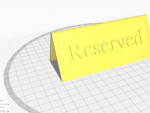 Reserved Table Sign 3D Print Model