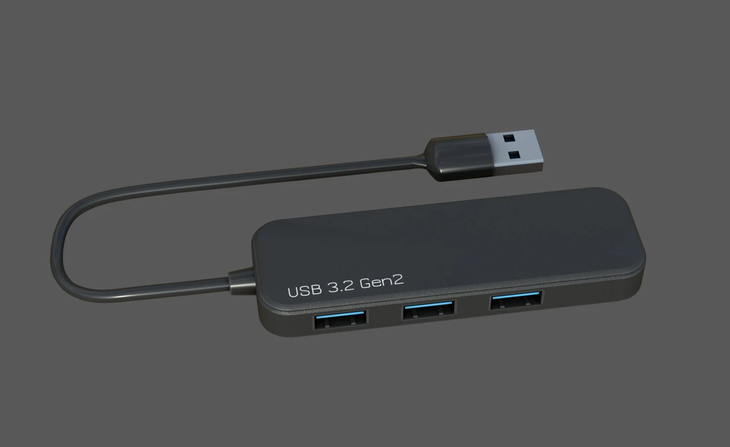Hub USB 3D Model .c4d .max .obj .3ds .fbx .stl .blend 