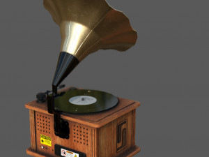 Vintage Gramophone 3D Model
