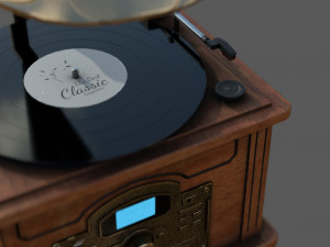 Vintage Gramophone 3D Model