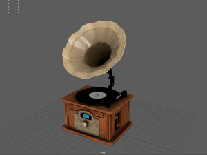 Grammofono d'epoca Modello 3D