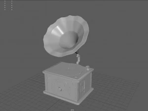 Grammofono d'epoca Modello 3D