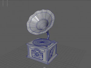 Grammofono d'epoca Modello 3D
