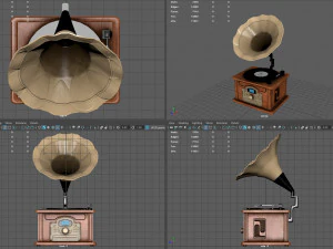 Grammofono d'epoca Modello 3D