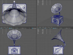 Grammofono d'epoca Modello 3D