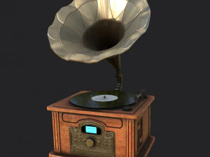 Grammofono d'epoca Modello 3D