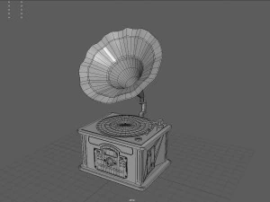 Grammofono d'epoca Modello 3D