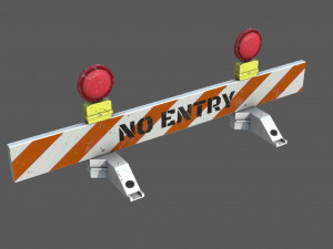 No Entry Safety Barricade 3D Модель