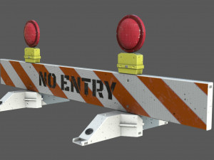 No Entry Safety Barricade 3D Модель