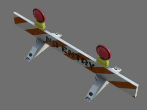 No Entry Safety Barricade 3D Model