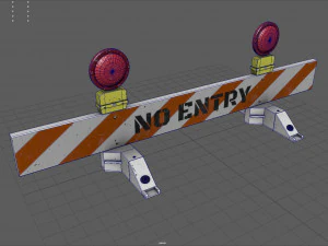 No Entry Safety Barricade 3D Model