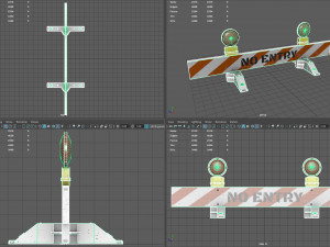 No Entry Safety Barricade 3D Модель