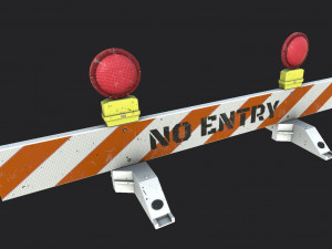 No Entry Safety Barricade 3D Модель