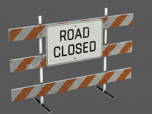 Road Closed Sign 3D Модель