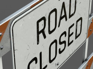 Road Closed Sign 3D Модель
