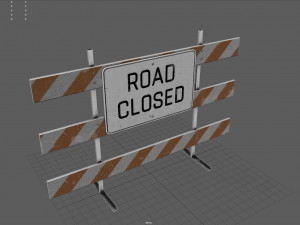 Road Closed Sign 3D Модель