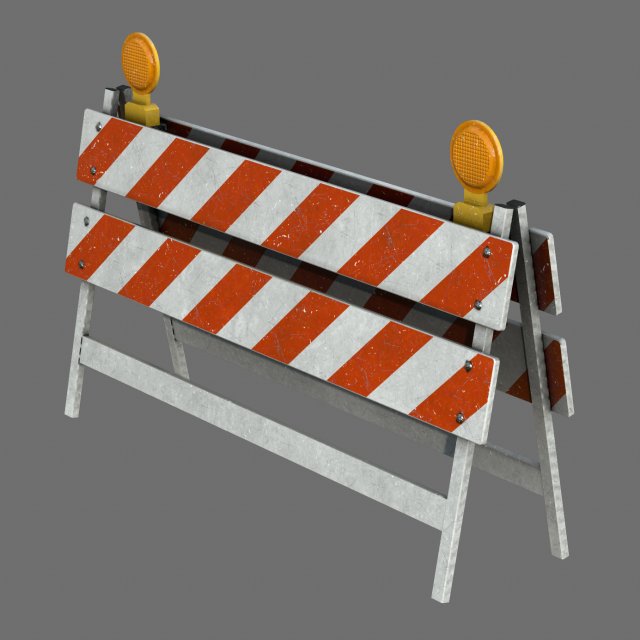 Construction Barrier Modello 3D .c4d .max .obj .3ds .fbx .stl .blend 