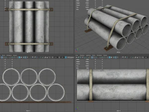 Tubes d'hormigone Modèle 3D