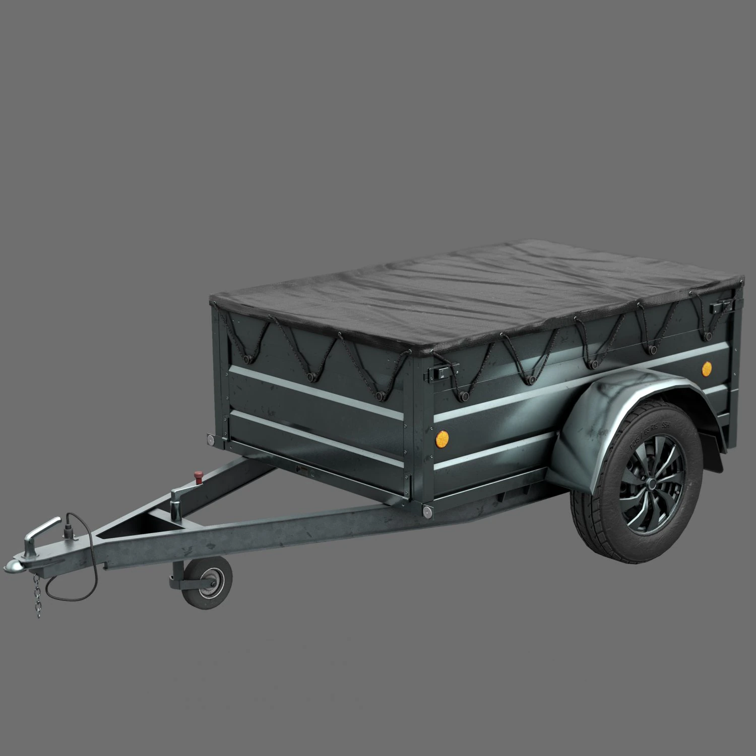 Car Trailer 3D Model .c4d .max .obj .3ds .fbx .stl .blend 