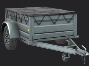 Car Trailer Modello 3D
