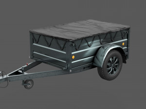 Car Trailer Modello 3D