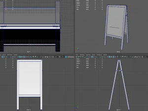 Quadro negro de restaurante Modelo 3D