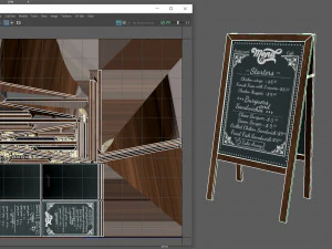 Quadro negro de restaurante Modelo 3D