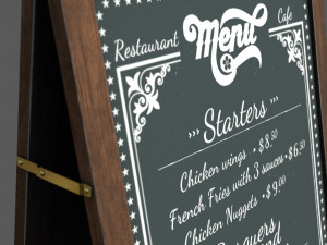 Restaurant Blackboard Modello 3D