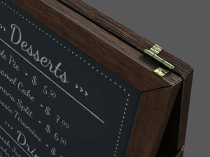 Quadro negro de restaurante Modelo 3D