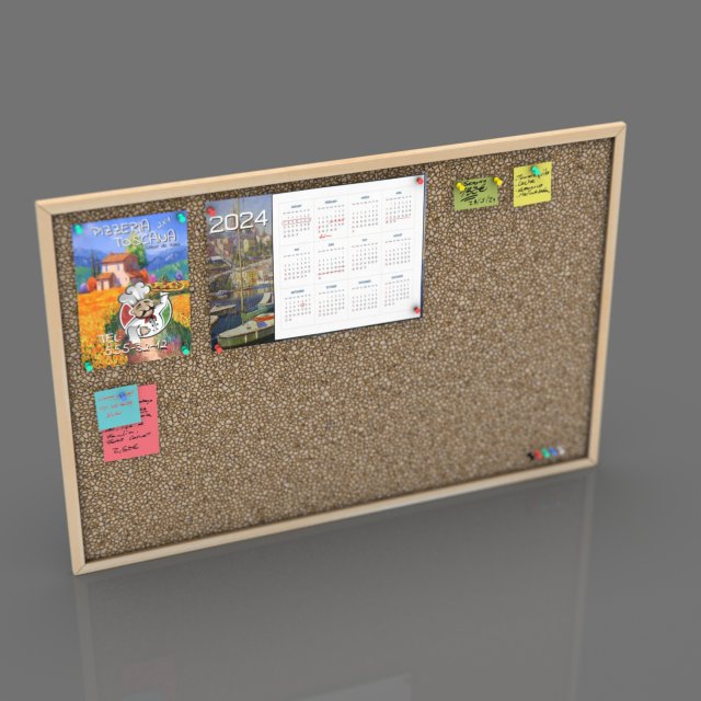 Corkboard Model 3D .c4d .max .obj .3ds .fbx .stl .blend 