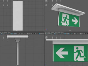 출구 표지판 3D 모델