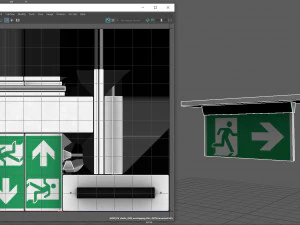 출구 표지판 3D 모델