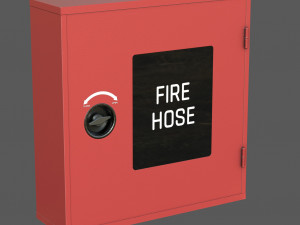3D Fire Hose Reel Stainless Steel Cabinet model