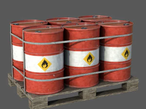 Barrels on a Pallet 3D Model